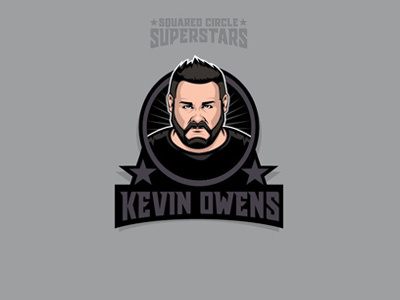 Squared Circle Superstars: Kevin Owens illustration kevin owens portrait vector wrestling wwe