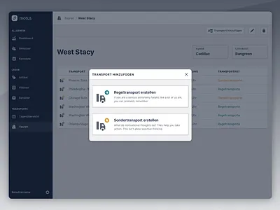 Choose A Transport application design dialog icons interface modal module options transport ui ux webapp