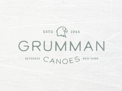 Grumman Canoes logo concept badge canoe canoes design eagle graphic logo newyork