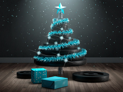 Merry Athletic Christmas ! 3d christmas cinema4d illustration tree