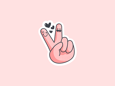 Peace & Love hand love peace stickers