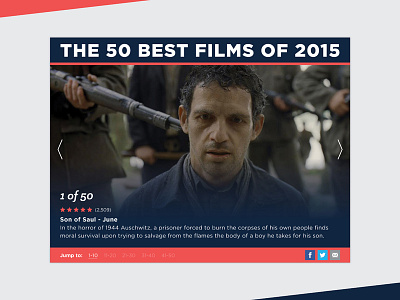 Day 63 – Best of 2015 063 2015 best of 15 carousel dailyui movies rates slider son of saul top 50 uidesign user interface