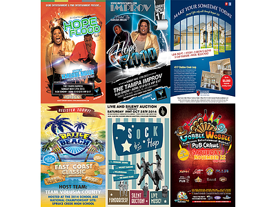 Email Campaigns, Flyers, and Posters email campaigns flyers gobble wobble kinsmen homes posters tampa improv