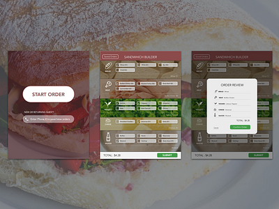 In store tablet order menu one page order ui ux