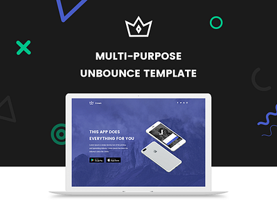 Crown - Multipurpose Unbounce Landing Pages Pack conference ebook envato events gym landing law themeforest travel unbounce web