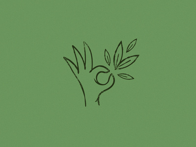Delicioso! branding good. leaf hand logo. illustration mark natrual organic