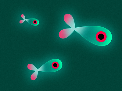 Neon Fishies armyofcats design fish glow graham pilling neon sealife simple tetras underwater