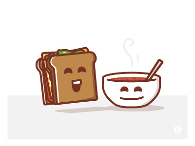 Lunch bowl characters company food good happy illustration lunch meal nashville sandwich soup