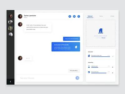 Daily UI 031 - File upload chat daily ui dailyui design challenge drag and drop message messenger ui upload upload file ux web app
