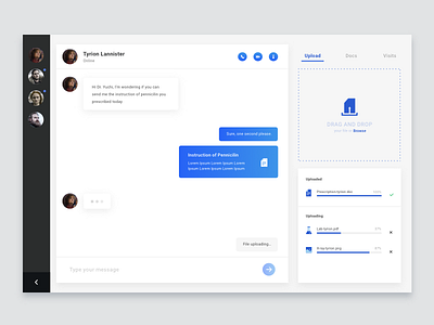 Daily UI 031 - File upload chat daily ui dailyui design challenge drag and drop message messenger ui upload upload file ux web app