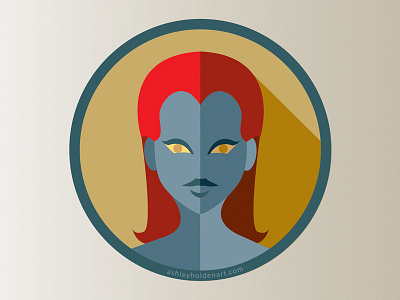 Mystique 'Flat Icon Superhero Challenge' artist comics flat icon icon illustratio logo design marvel mystique superhero vector villain x men