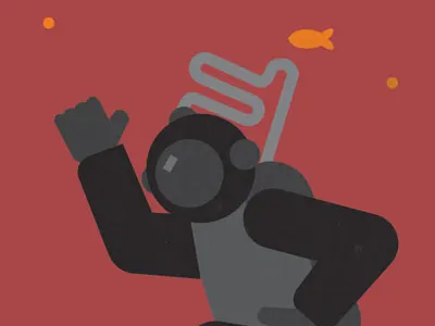 Space Below diver illustration print space texture vector