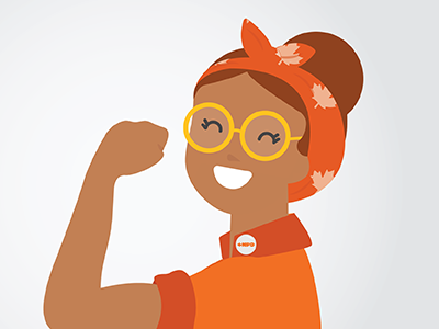 Flex Your Political Muscle canada illustration ndp orange politics rosie