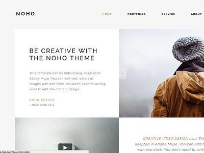 Noho - Creative Agency Portfolio WordPress Theme agency creative creative agency design digital agency minimal modern muse one page parallax photography portfolio