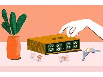 Stupid o'clock candy clock flora hand keys morning plant vase wakeup