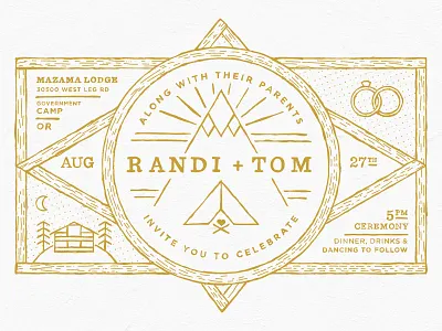 Randi & Tom illustration invitation lettering wedding