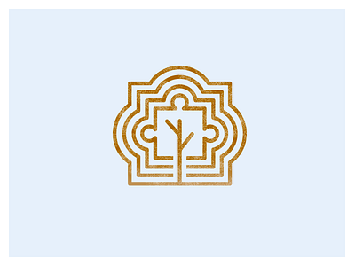 Woodéville logo brand identity gold logo pazzle theater tree ville wood