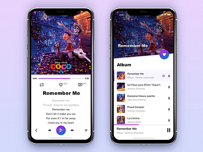 Iphone X Music playback interface app coco design find interface iphonex mobile music personal picture play ui