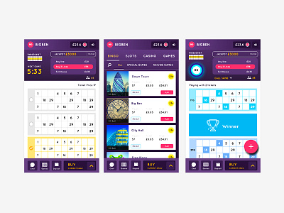 Bingo game Application bingogame bingotickets colors creative game ui ux visual design