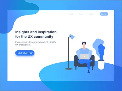 Landing page aesthetics blue designer landing page landingpage ui ux website