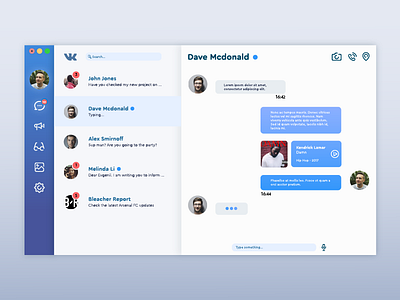 vk.com app concept for Mac OS app apple chat mac mac os messenger os x russia ui ux vk vk.com