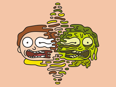 Toxic Morty cartoon illustration morty popart rickandmorty