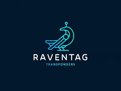 Raventag bird line logo raven rfid tag transponder zerographics