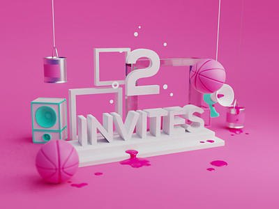 Dribbble invites 3d b3d blender dribbble. invitations invites isometric low poly type