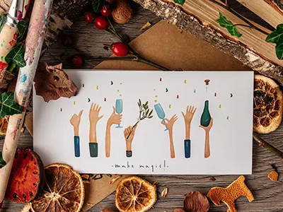 Make magic! christmas christmas card christmas cards family greeting card hand holiday holiday card holiday cards holidays love mistletoe
