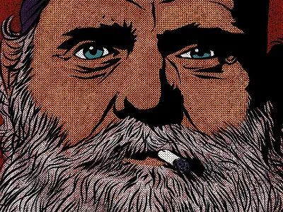 Portrait No. 3 biker halftone illustration illustrator ipadpro portrait procreate true grit