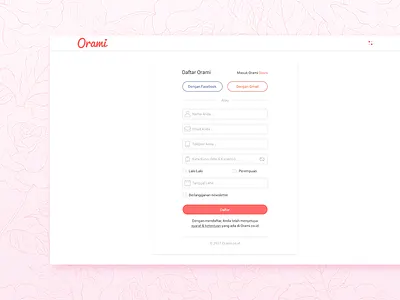 Orami Registration Page orami orami.co.id registration registrationpage ui uiux weeklychallenge