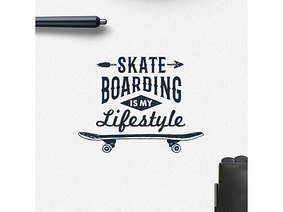 Skateboarding is my lifestyle badge design grunge hipster lettering logo skateboard train typography vintage