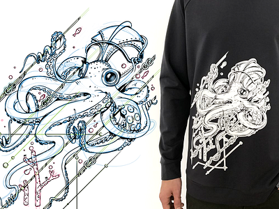 Octopus artwork black character character design drawing fashion game design illustration octopus sketch