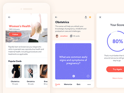 Medical Flashcards App Exploration app app design exploration flashcard health ios medical