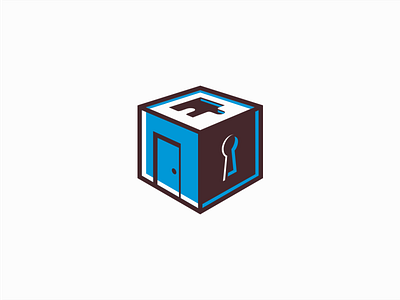 Escape Room branding cube design door escape escape room keyhole logo mark puzzle piece room
