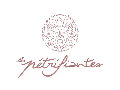 Les pétrifiantes / logo {alt} handwriting logo medusa scary vector