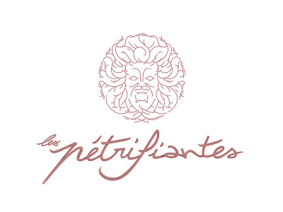 Les pétrifiantes / logo {alt} handwriting logo medusa scary vector