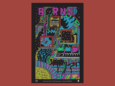 Børns for White Oak Music Hall (HTX) borns gig hand poster sketch