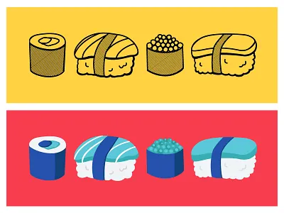 Sushi food hand drawn illustration sushi