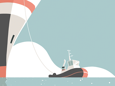 Tugboat illustration sea ship tugboat