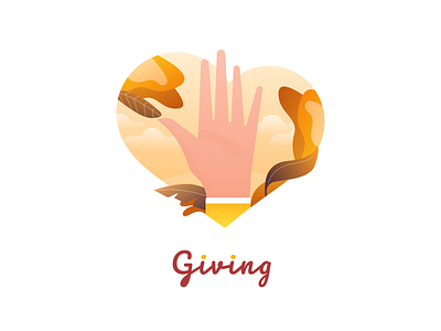 Give Your hand and make a love avatar charity gradient hand illustration love mule organization playoff sticker tropical vector