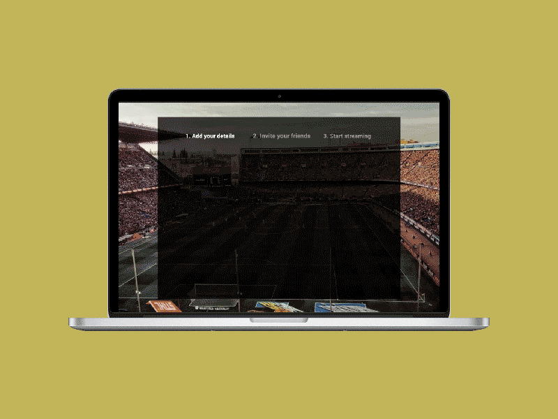 Live sports event streaming app concept after effects animation illustration microinteraction motion design sketch