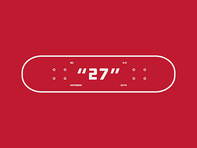 Industrial 27 badge clean colour crimson icon simple skateboard vector