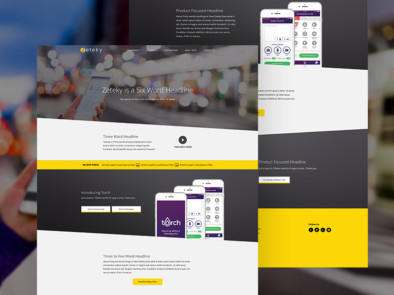 Website Homepage Concept clean full width modern ui user interface web design