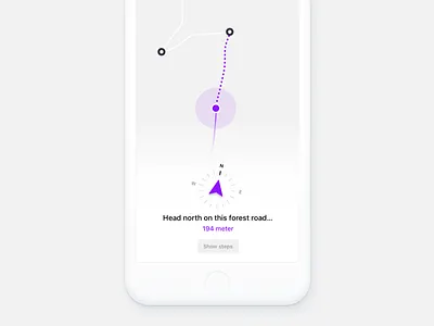 Hiking navigation route app app clean ios11 iphone navigation screen space ux