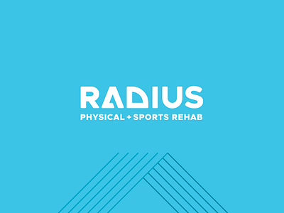 Radius Identity blue branding custom type identity lines logotype physical therapy sports