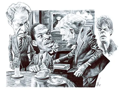 Trading Places Ballpoint Pen Caricature art aykroyd ballpoint caricatura caricature celebrity comedy drawing movie murphy portrait