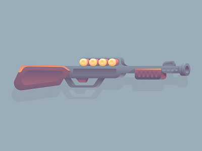 Shotgun bullet flat gund illustration shotgun