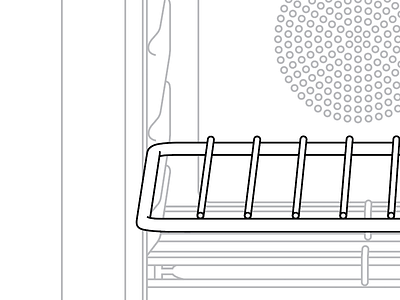 Oven detail illustration line drawing