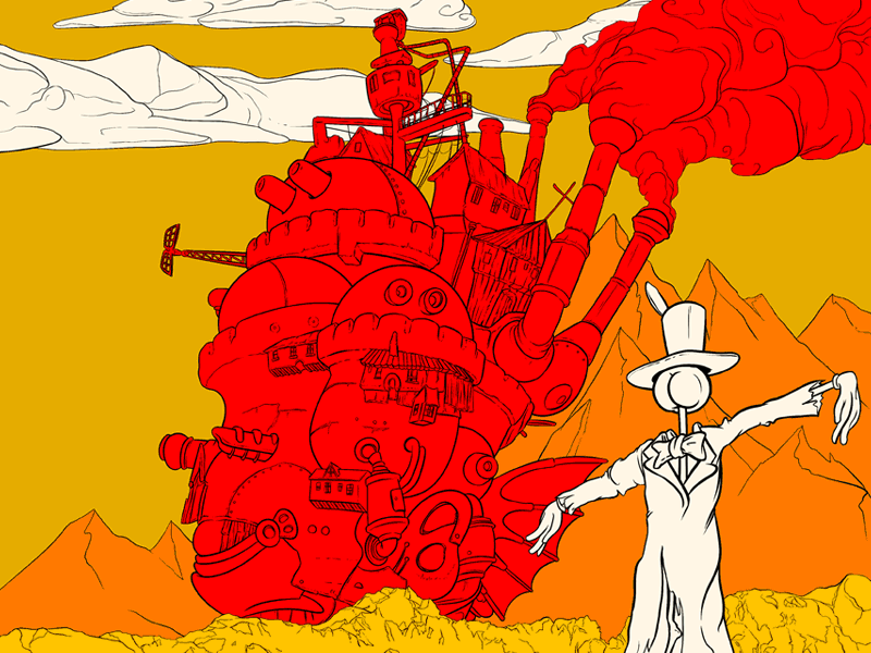 Flat Butts animatoin digital painting drawing film ghibli howels moving castle illustration miyazaki movie photoshop poster texture